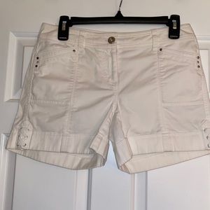 White House Black Market White Jean Shorts